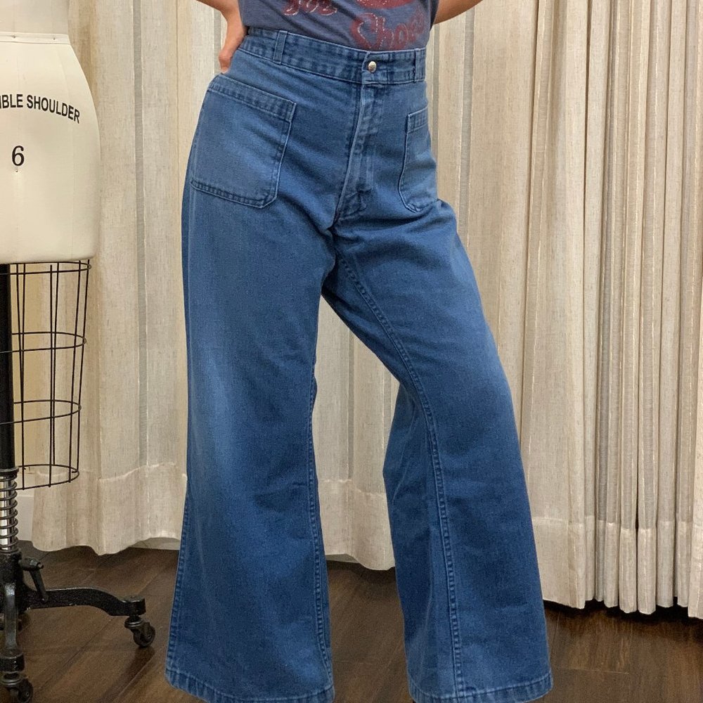 Vintage 1970's Seafarer Flared Jeans Sz L